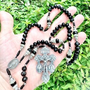 Pardon Crucifix Black Rosary